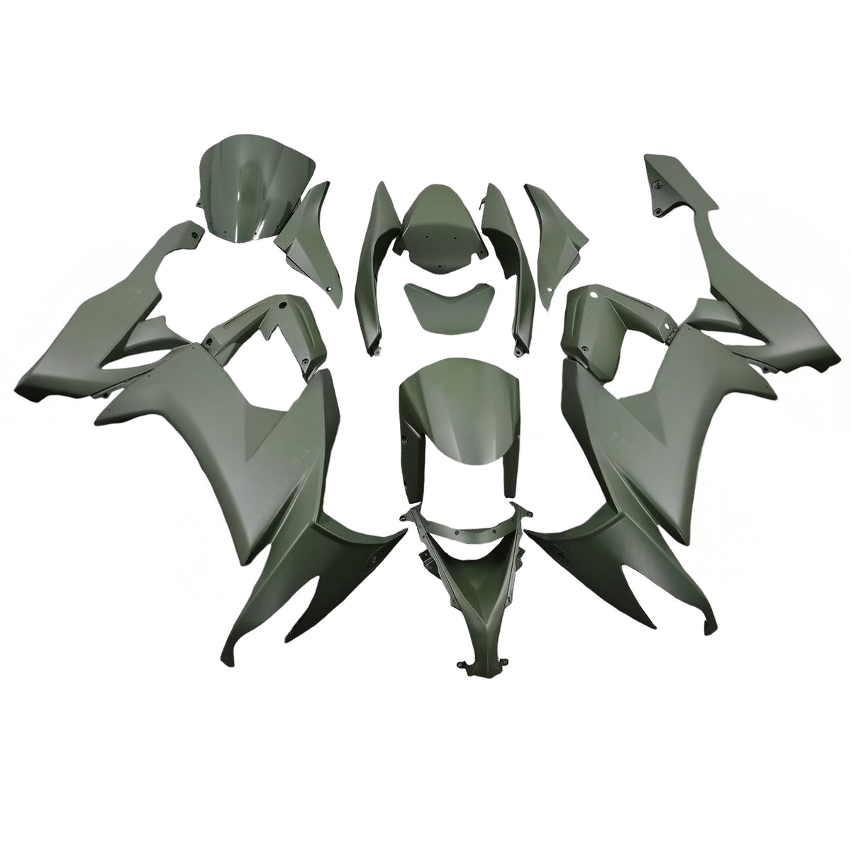 Amotopart 2008-2010 Kawasaki ZX-10R Black Gray Green White Fairing Kit