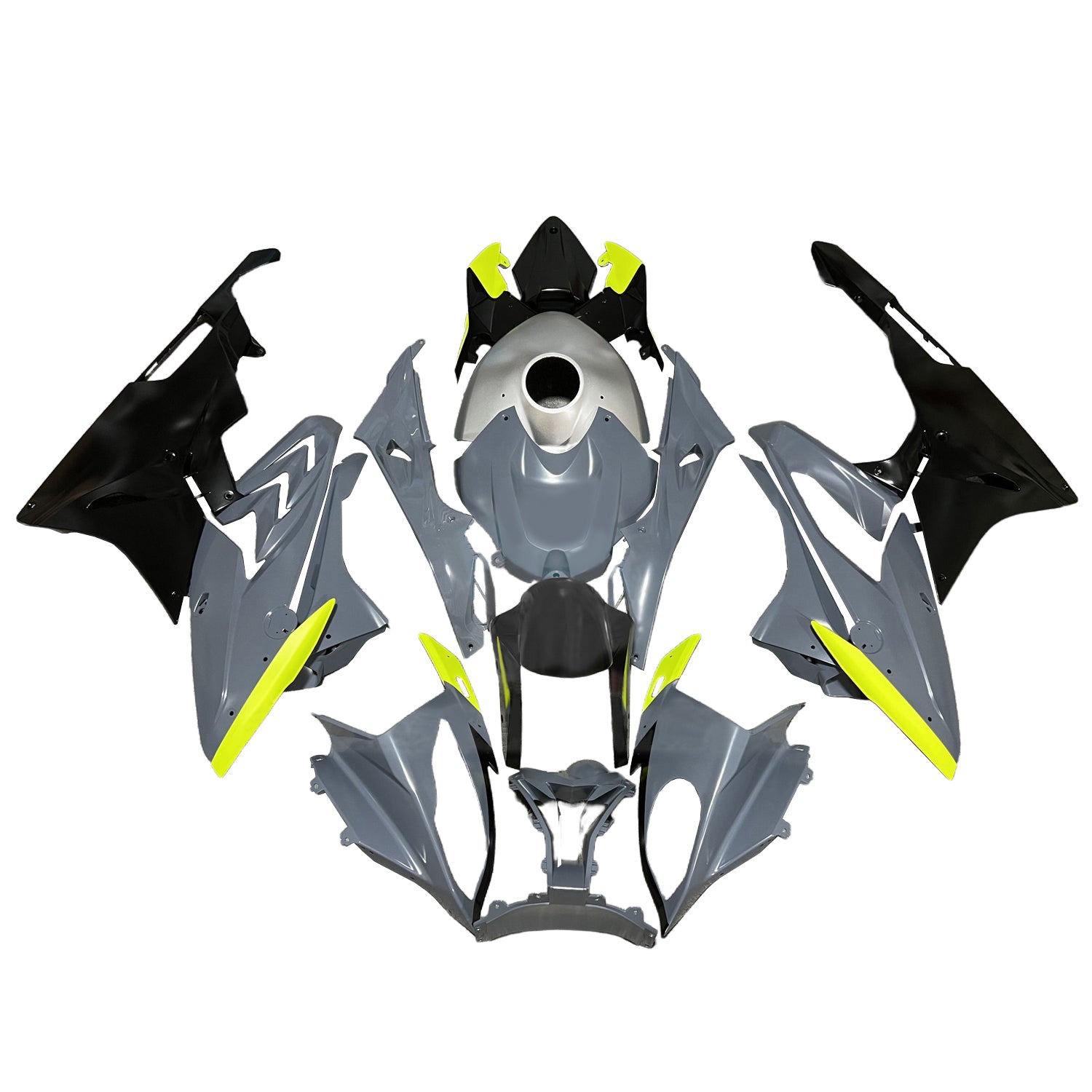 Amotopart 2017-2018 BMW S1000RR Grey Black Yellow Fairing Kit