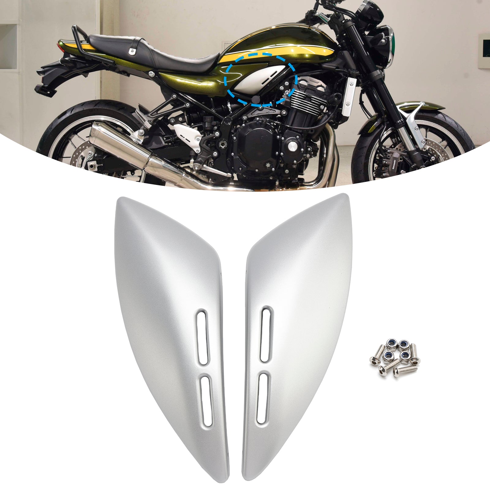 18-24 Kawasaki Z900RS Gas Tank Side Cover Panel Fairing Cowl