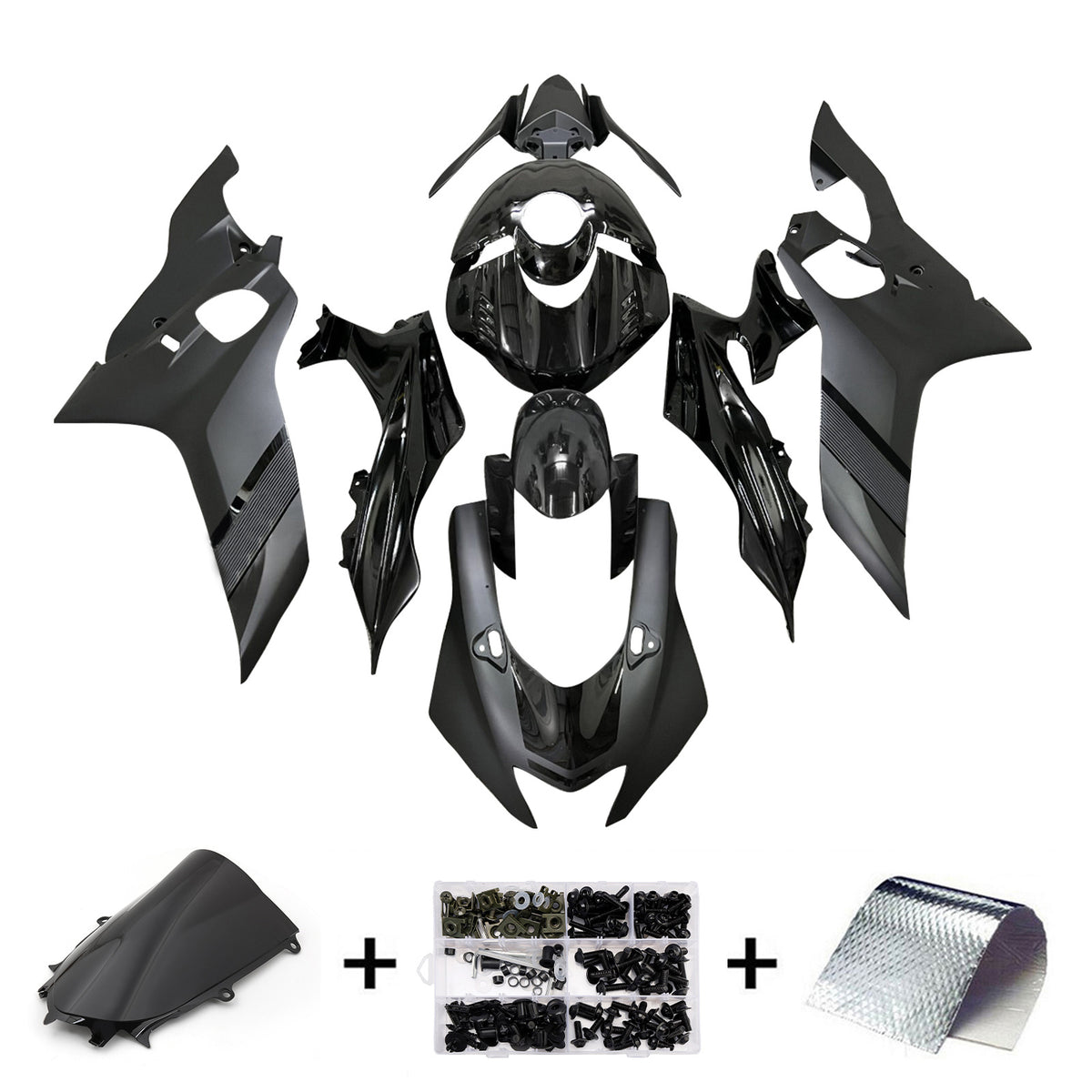 Amotopart 2017-2023 ヤマハ YZF-R6 ホワイトグレーブラックフェアリングキット