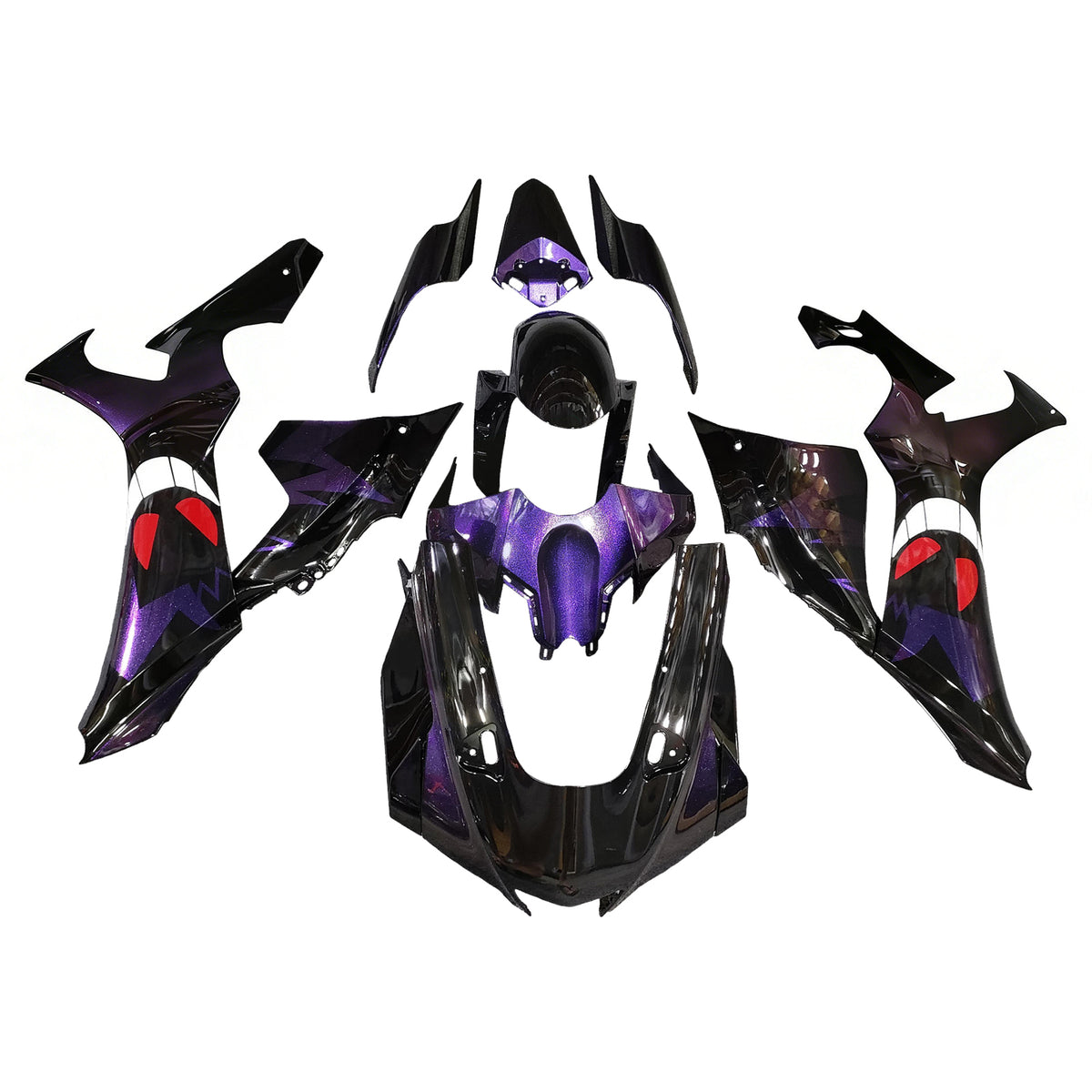 Amotopart 2020-2026 Yamaha YZF-R1 Svart Röd Vit Lila Fairing Kit