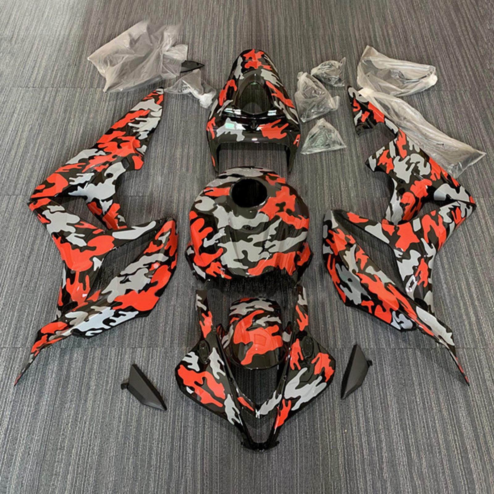 Amotopart 2007-2008 Honda CBR600RR Orange Grey Fairing Kit