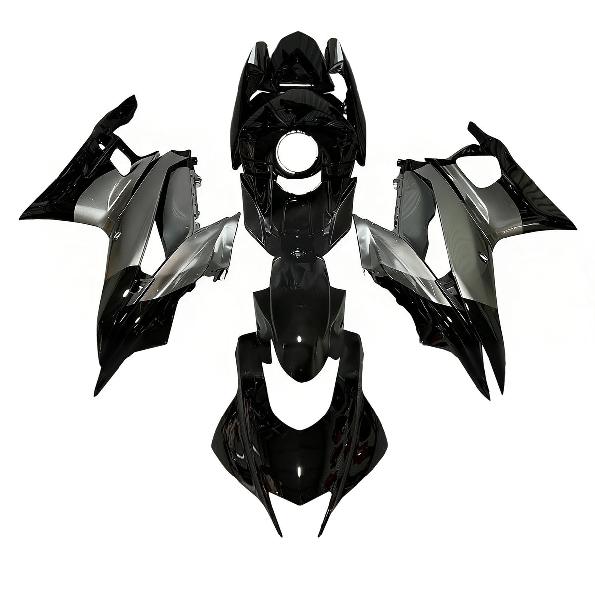 Amotopart 2019-2021 Yamaha YZF-R3 R25 Grå Hvid Sort Fairing Kit