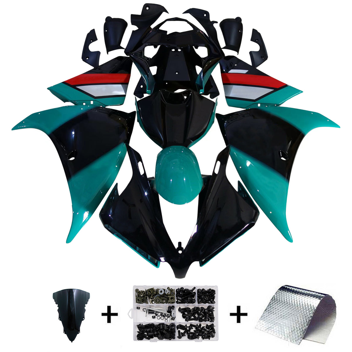 Kit carena Amotopart 2009-2011 Yamaha YZF-R1 bianco blu nero