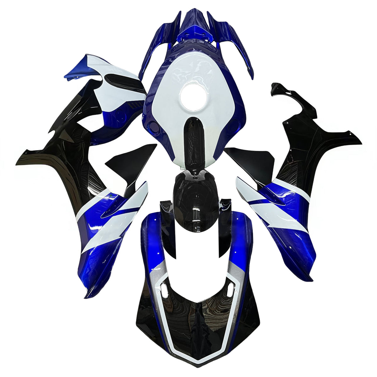 Amotopart 2015-2019 Yamaha YZF-R1 Gray Blue Black White Fairing Kit