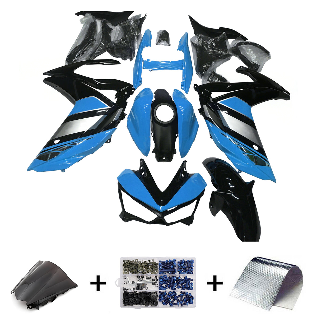 Amotopart 2014-2018 2015-2017 Yamaha YZF-R3 R25 Black White Blue Gray Fairing Kit