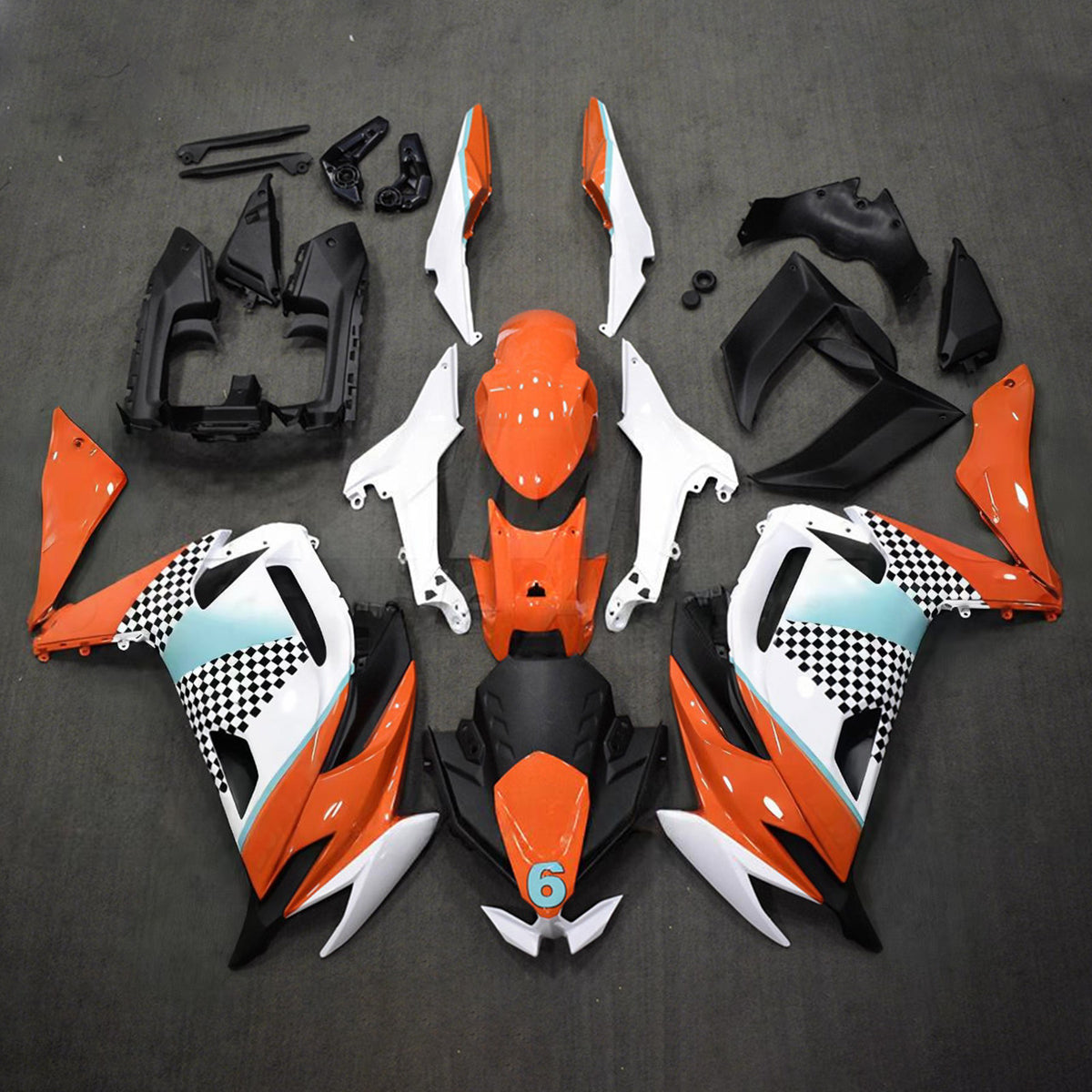 Amotopart 2020-2026 Kawasaki ER-6F Ninja 650 オレンジ ホワイト グレー フェアリングキット