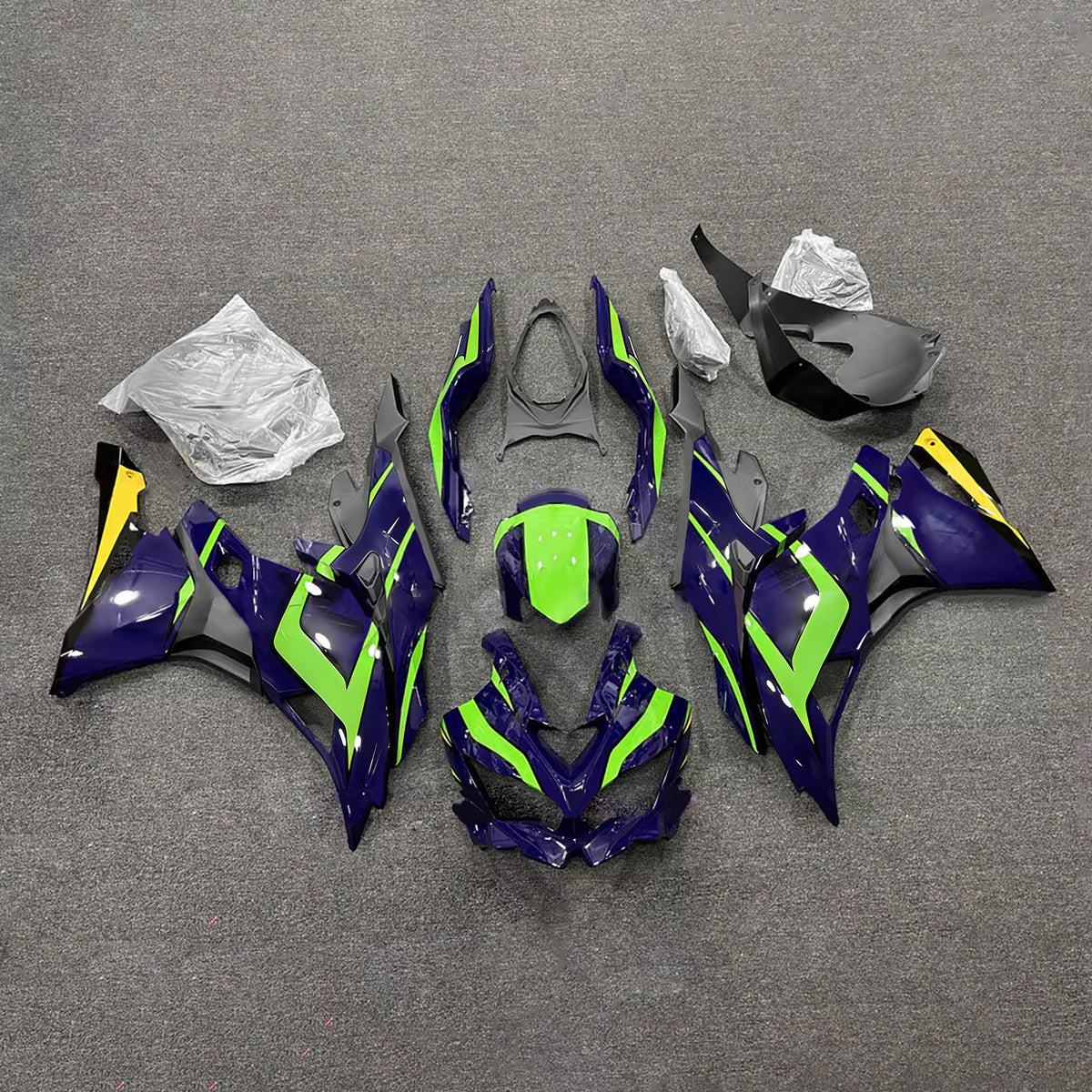 Amotopart 2019-2026 Kawasaki Ninja ZX-25R ZX-4R ZX-4RR Black Green Blue Fairing Kit