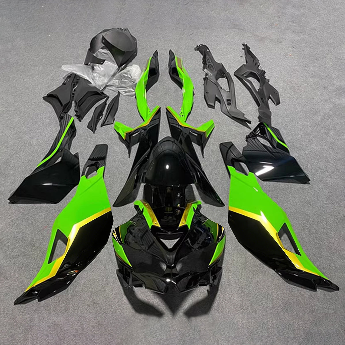 Amotopart 2019-2026 Kawasaki Ninja ZX-25R ZX-4R ZX-4RR Green Black Fairing Kit