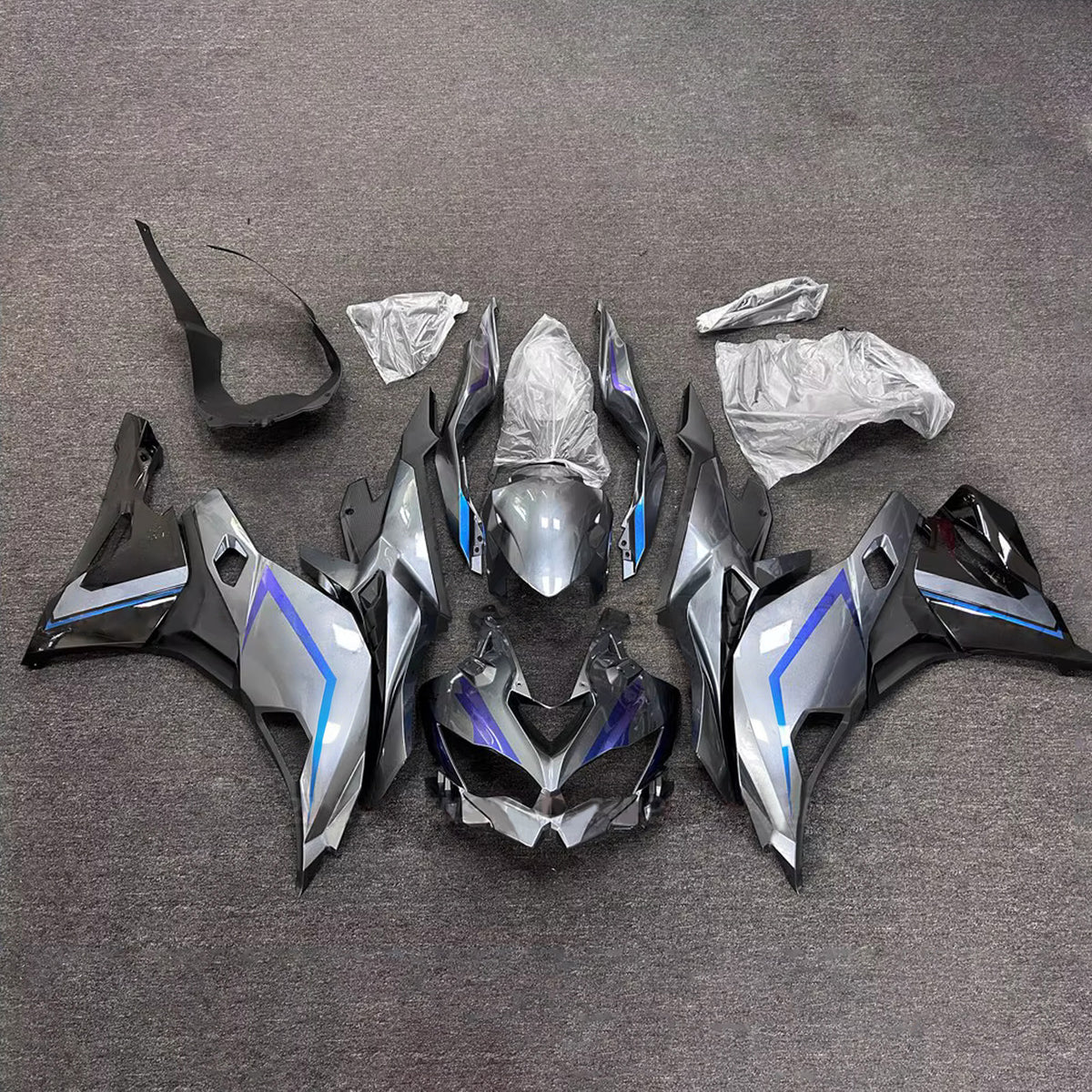 Amotopart 2019-2026 Kawasaki Ninja ZX-25R ZX-4R ZX-4RR White Black Blue Fairing Kit