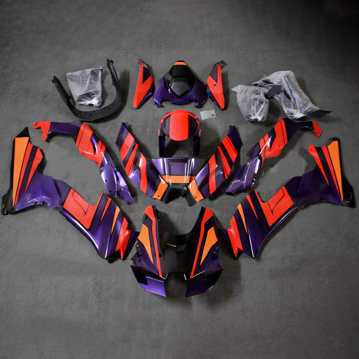 Amotopart 2021-2025 Kawasaki ZX-10R ZX-10RR Orange Black Red Fairing Kit