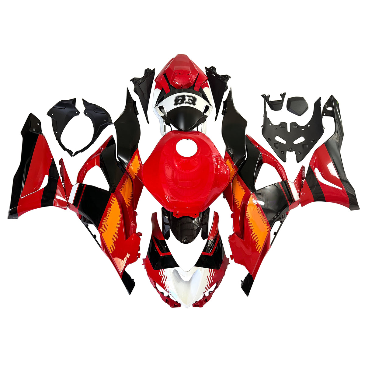Amotopart 2024-2026 Kawasaki ZX-6R Black Red White Fairing Kit