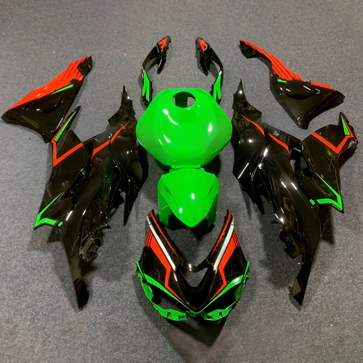 Amotopart 2024-2026 Kawasaki ZX-6R ブラック レッド グリーン フェアリングキット