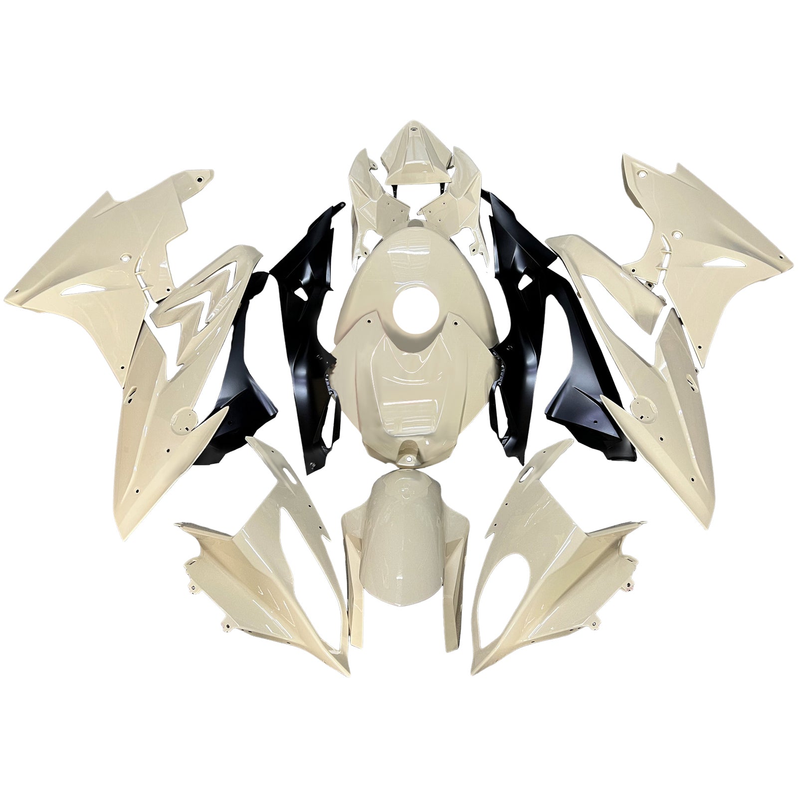 Amotopart 2009-2014 BMW S1000RR Glossy White Black Fearing Kit