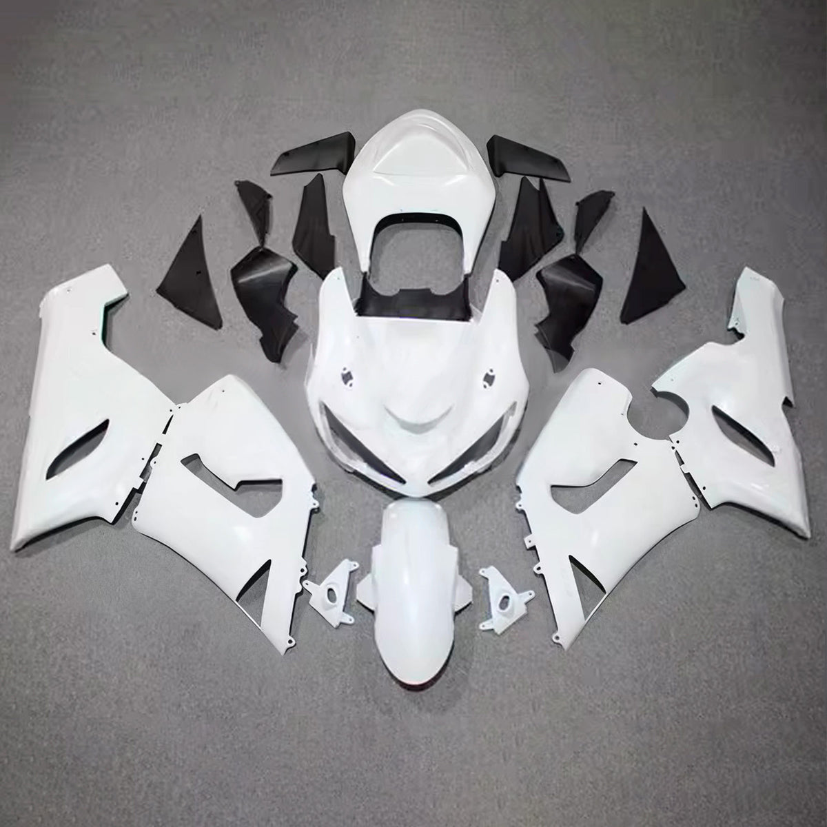 Amotopart 2005-2006 Kawasaki ZX-6R 636 Sort Grå Hvid Fairing Kit