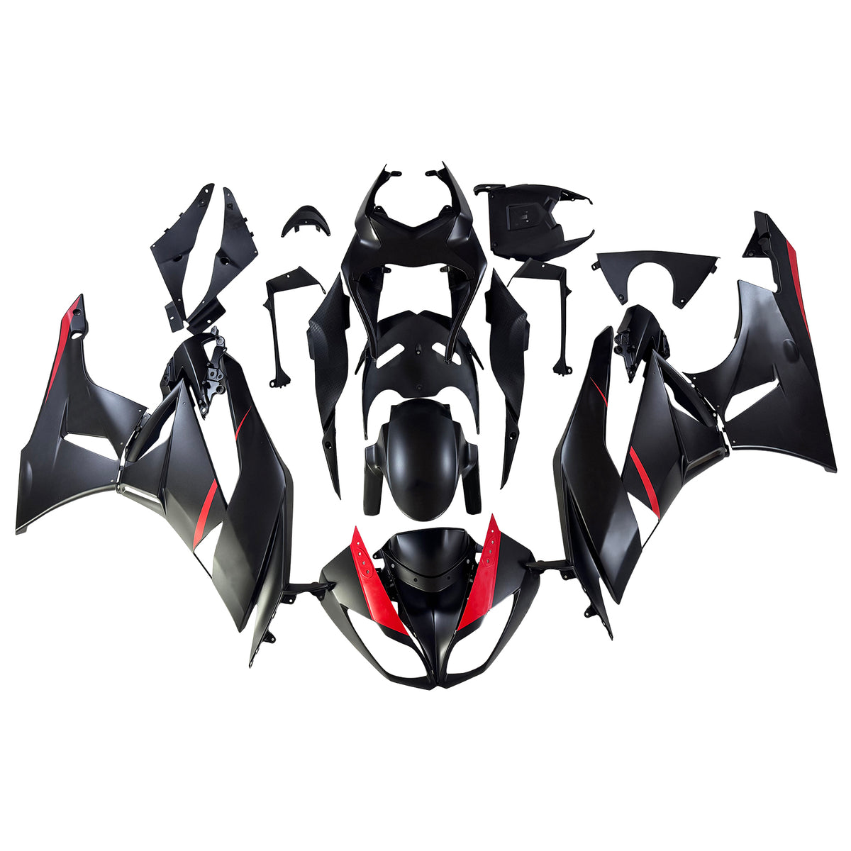Amotopart 2009-2012 Kawasaki ZX-6R 636 White Black Gray Fairing Kit