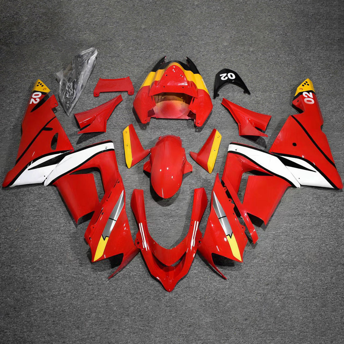 Amotopart 2004-2005 Kawasaki ZX-10R Gray Black Fairing Kit