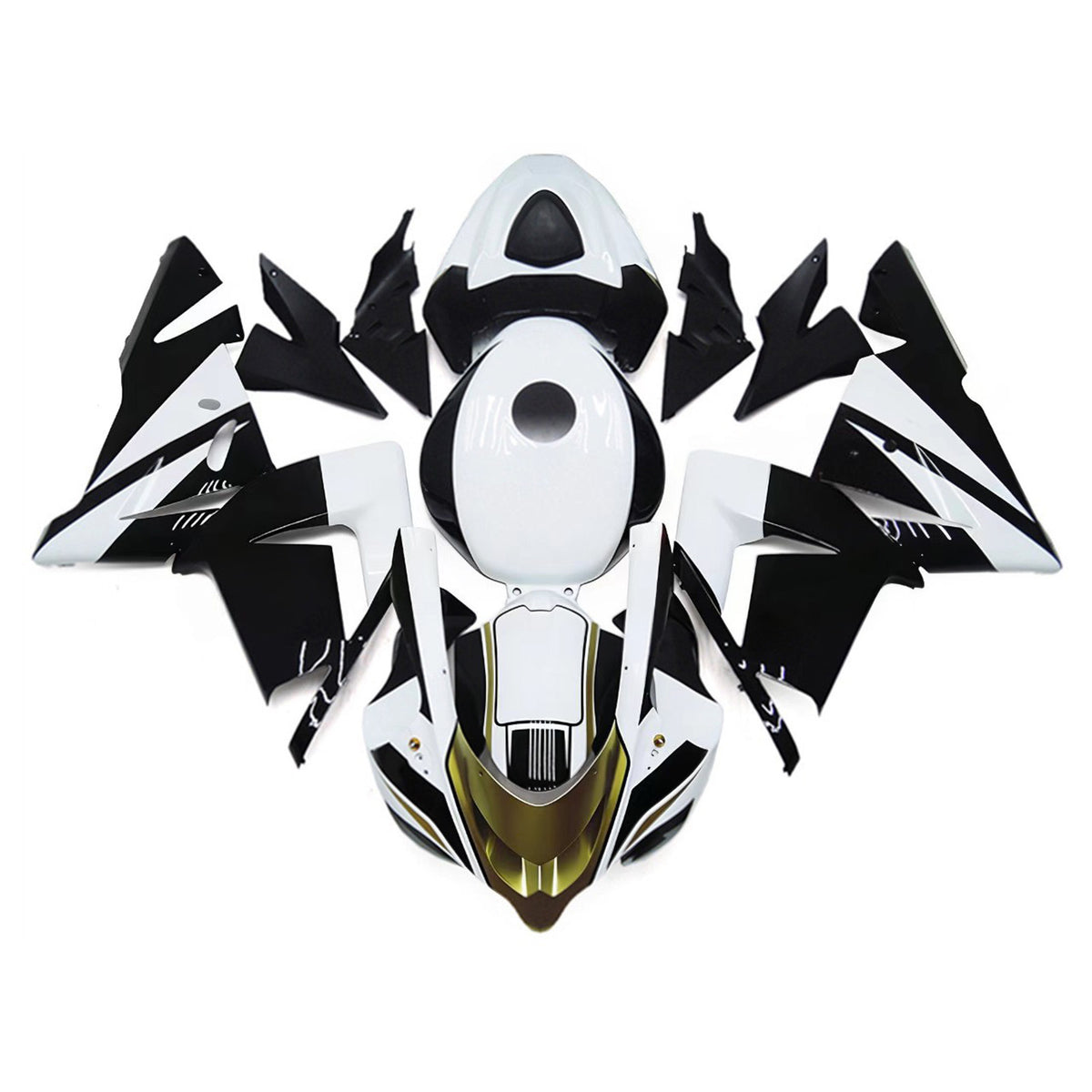 Amotopart 2004-2005 Kawasaki ZX-10R Black White Fairing Kit