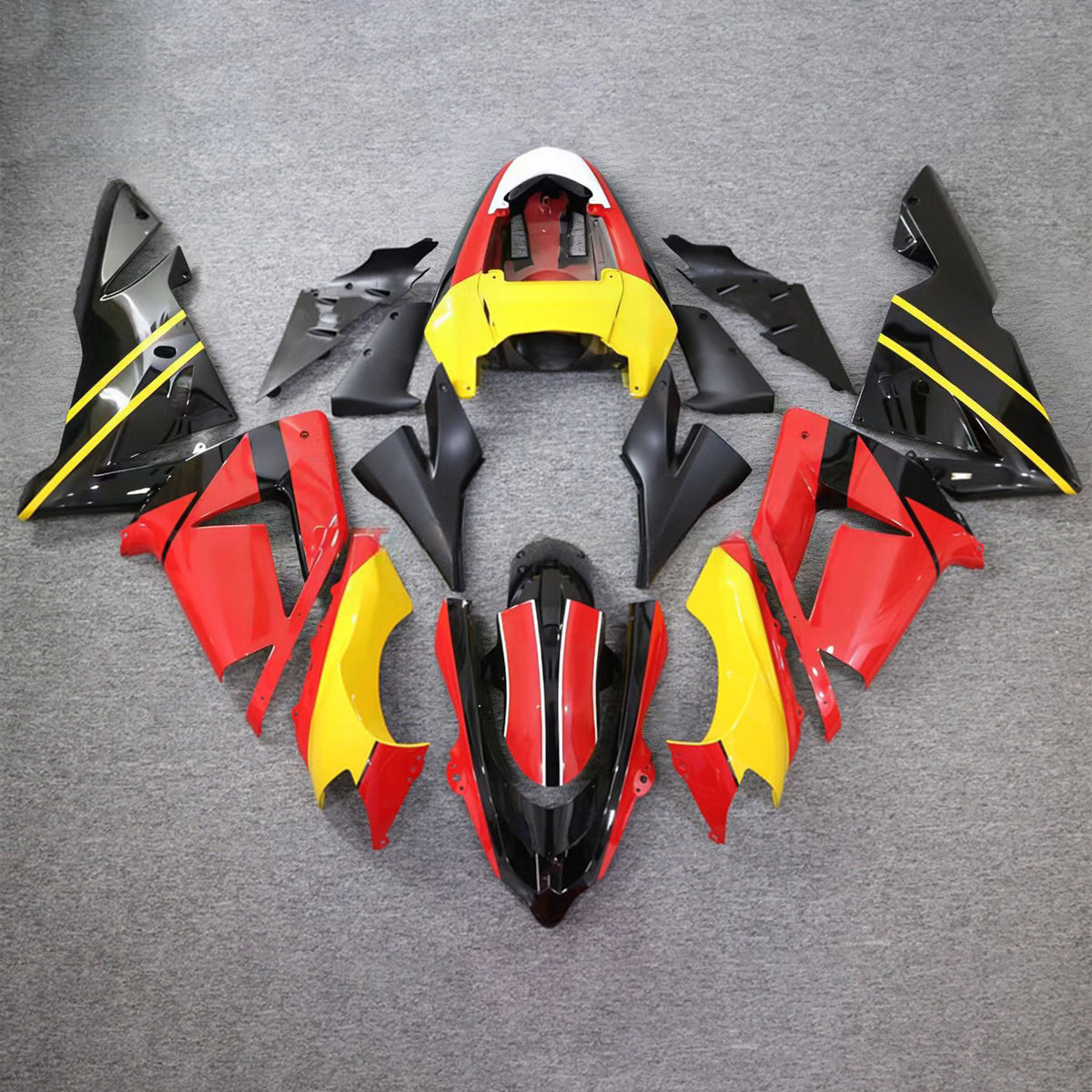 Amotopart 2004-2005 Kawasaki ZX-10R šedá černá sada kapotáže