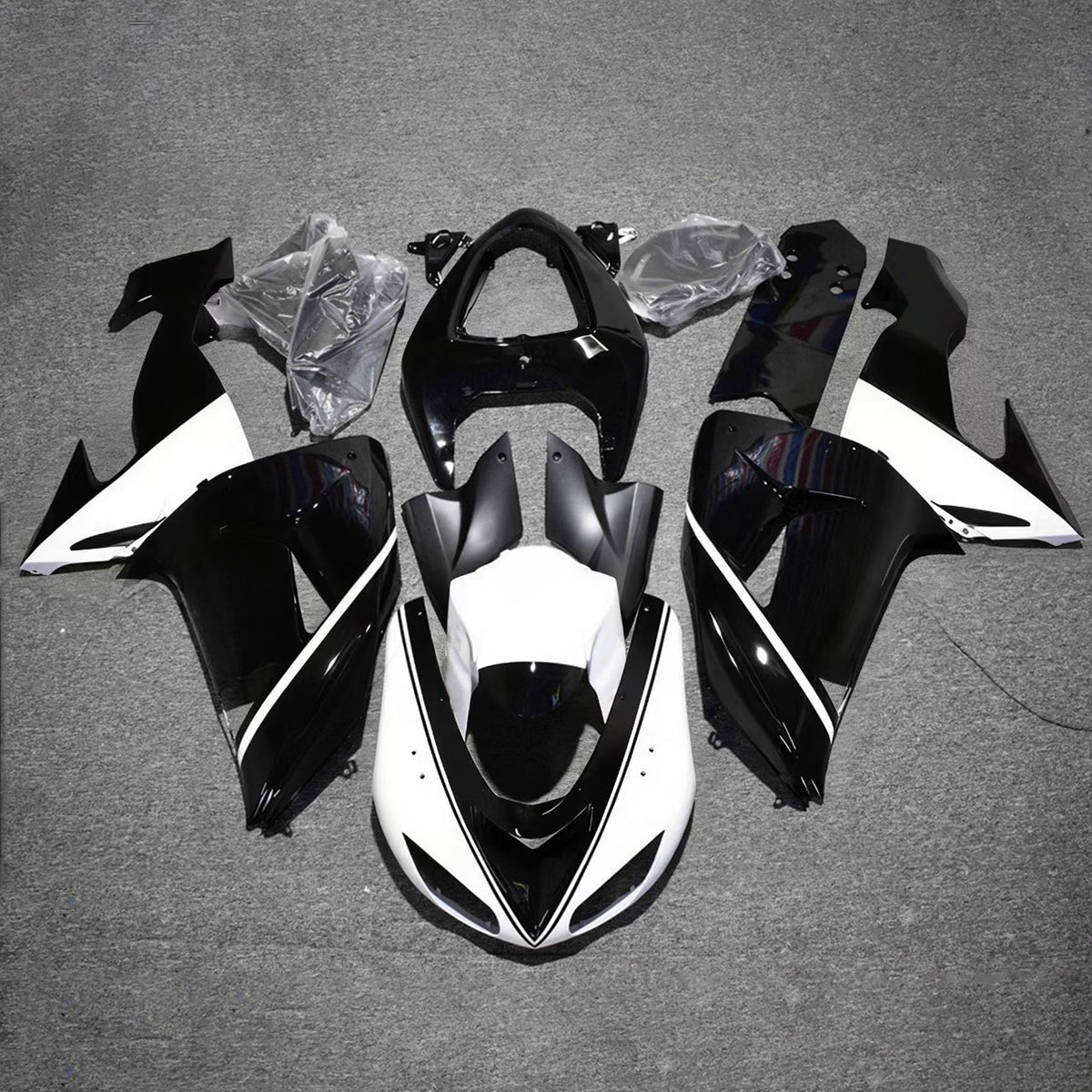 Amotopart 2006-2007 Kawasaki ZX-10R grå svart kåpa