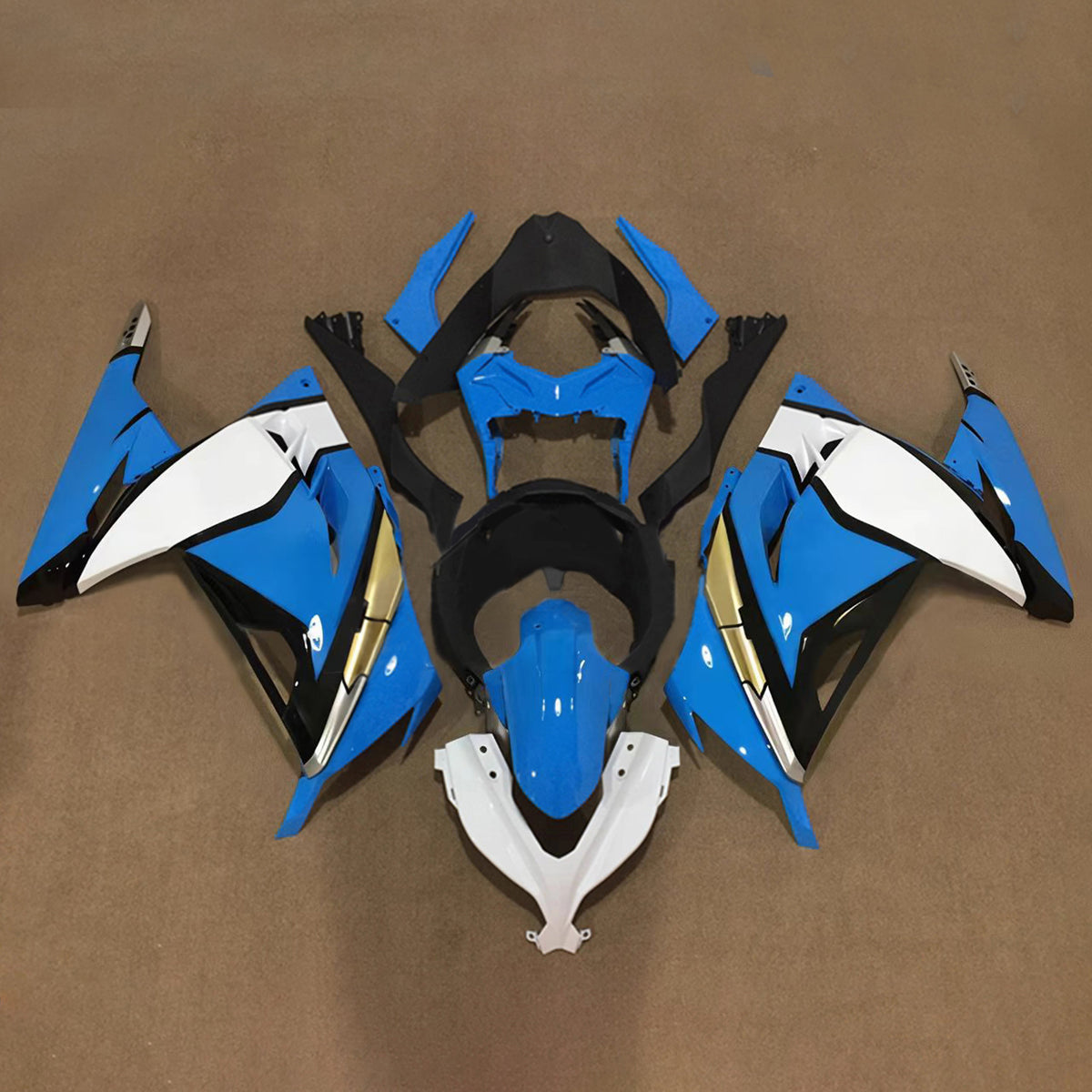 Amotopart 2013-2024 Kawasaki EX300 Ninja 300 grijszwarte kuipset
