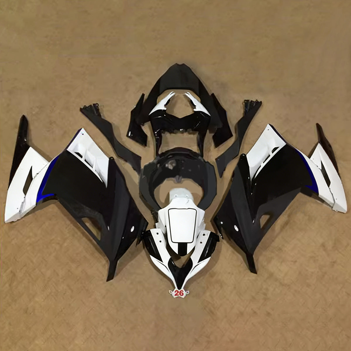 Amotopart 2013-2024 Kawasaki EX300 Ninja300 Black Gray Fairing Kit