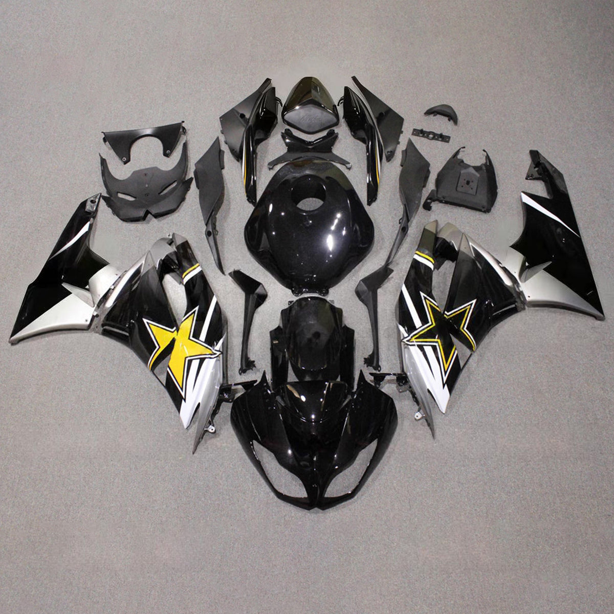 Amotopart 2009-2012 Kawasaki ZX-6R 636 Black Fairing Kit