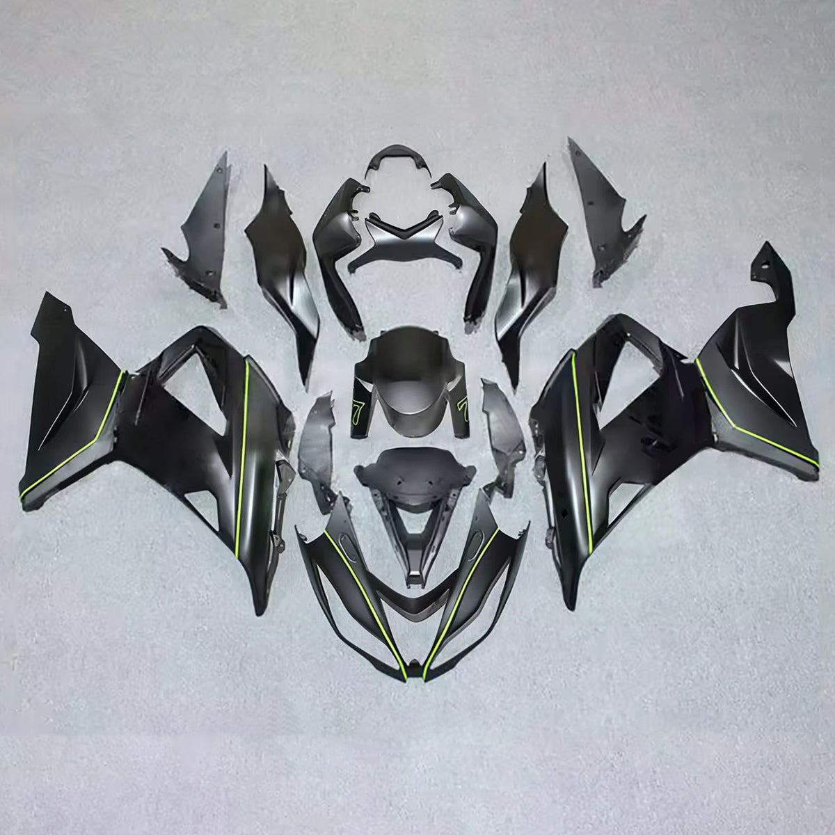 Amotopart 2013-2018 Kawasaki ZX-6R 636 grijszwarte kuipset
