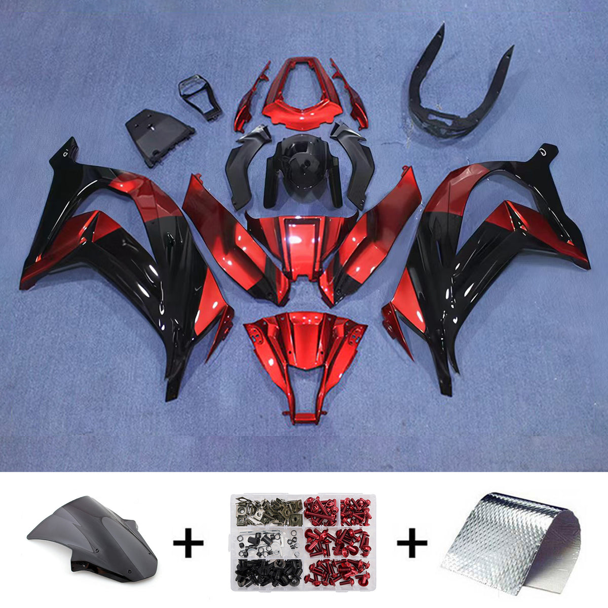 Amotopart 2011-2015 Kawasaki ZX-10R Red Black Blue Fairing Kit