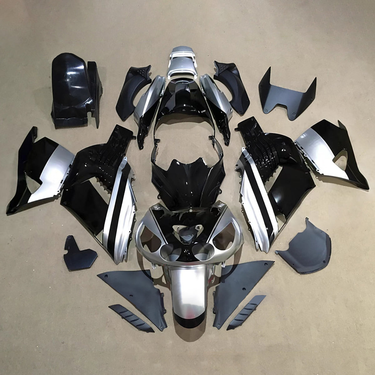 Kit de carenagem Amotopart 2012-2026 Kawasaki ZX-14R ZZR1400 cinza preto azul