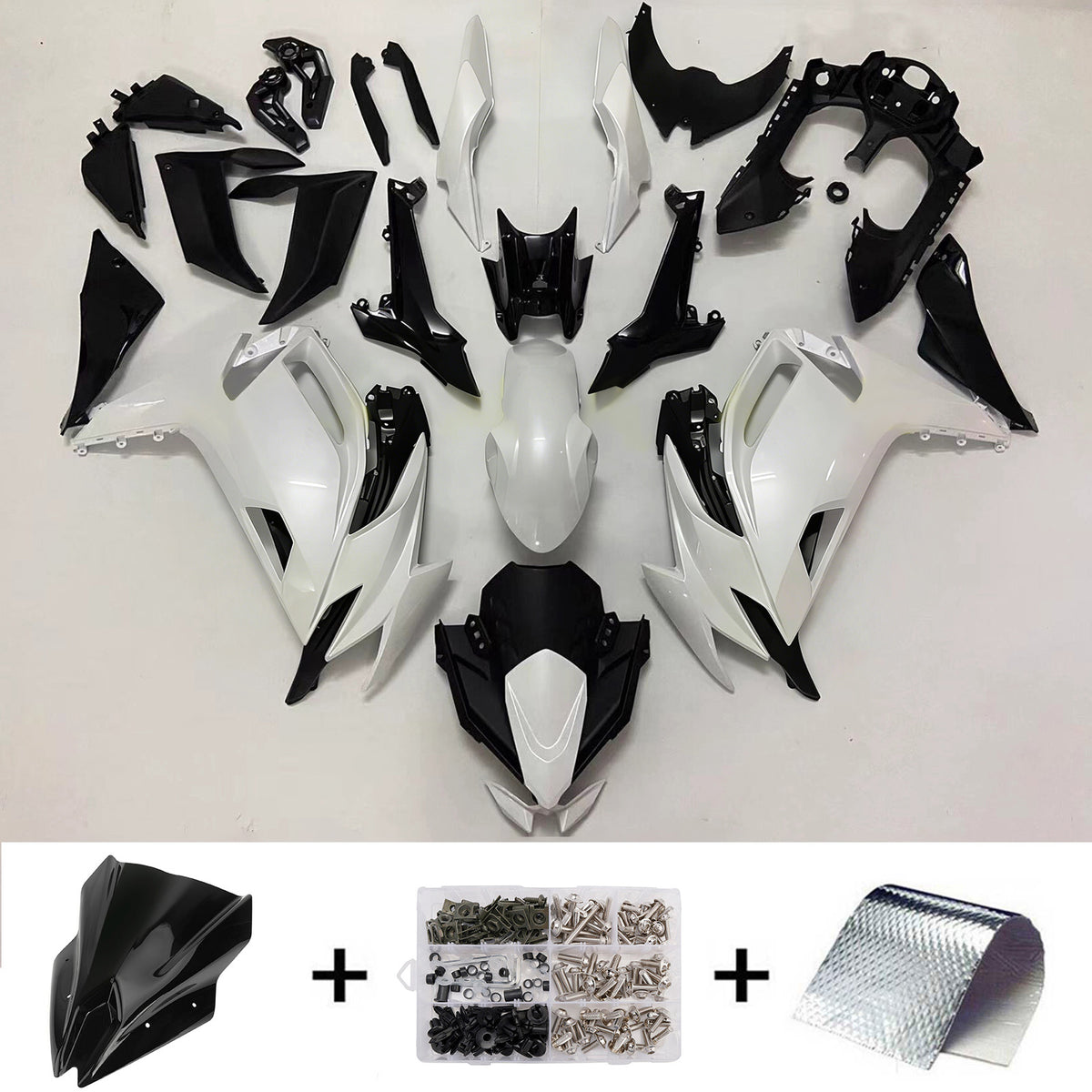 Amotopart 2017–2019 Kawasaki ER-6F Ninja 650R schwarzes Verkleidungsset