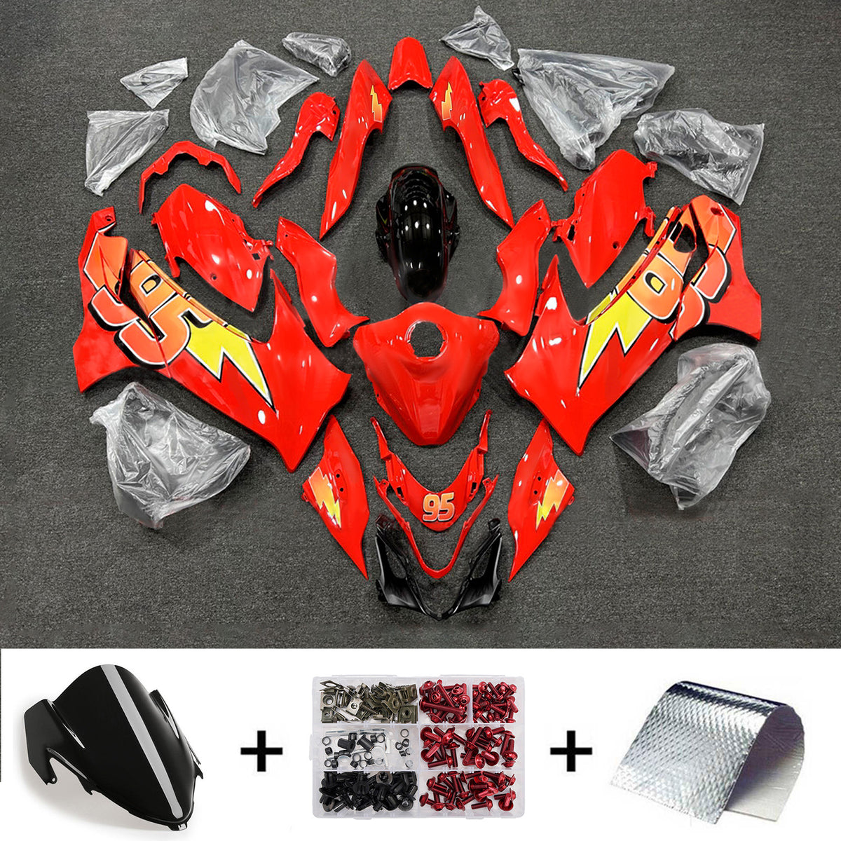 Amotopart 2021-2026 Suzuki Hayabusa GSX1300R rood zwart oranje grijs kuipset