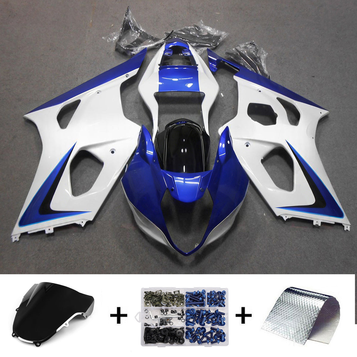 Amotopart 2000-2002 Suzuki GSX-R1000 K1 K2 Kit de carénage gris noir