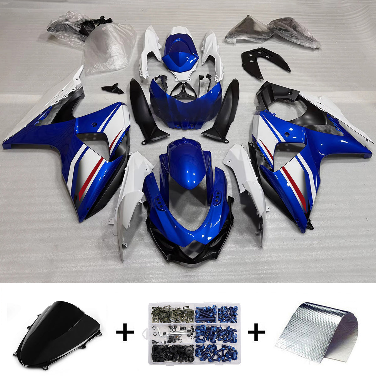 Amotopart 2009-2016 Suzuki GSX-R1000 K9 Gray Black Fairing Kit