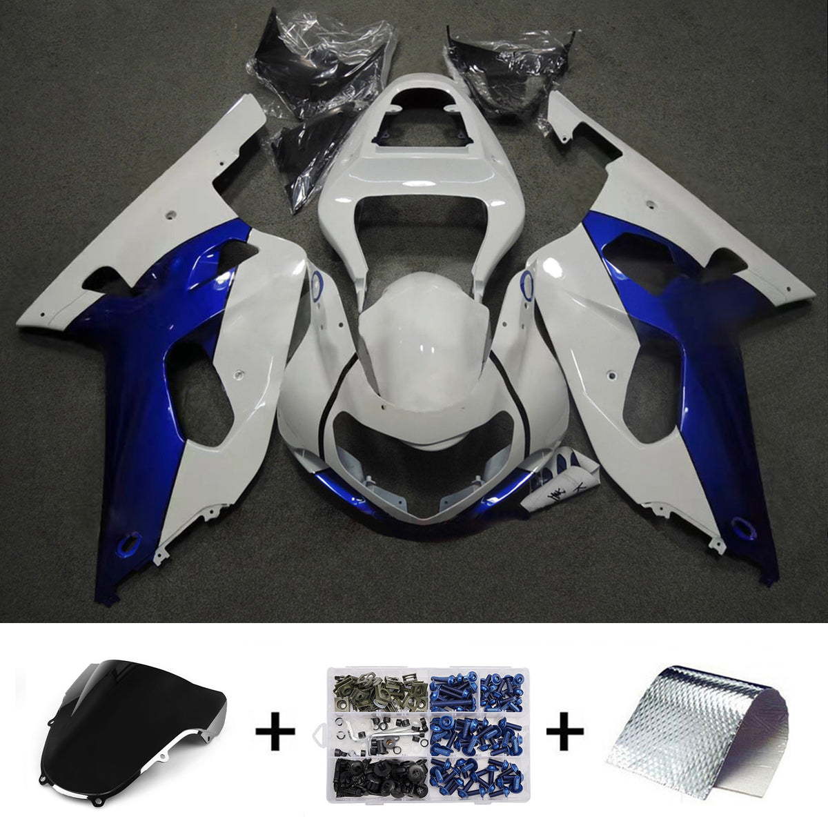 Amotopart 2001-2003 2000-2003 Suzuki GSX-R600 GSX-R750 K1 Gray Black Fairing Kit