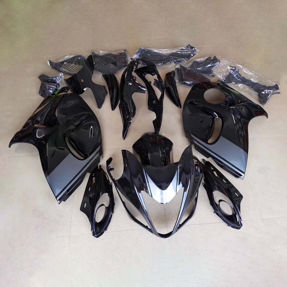 Amotopart 2008-2020 Suzuki Hayabusa GSX1300R Gray Blue Black Fairing Kit