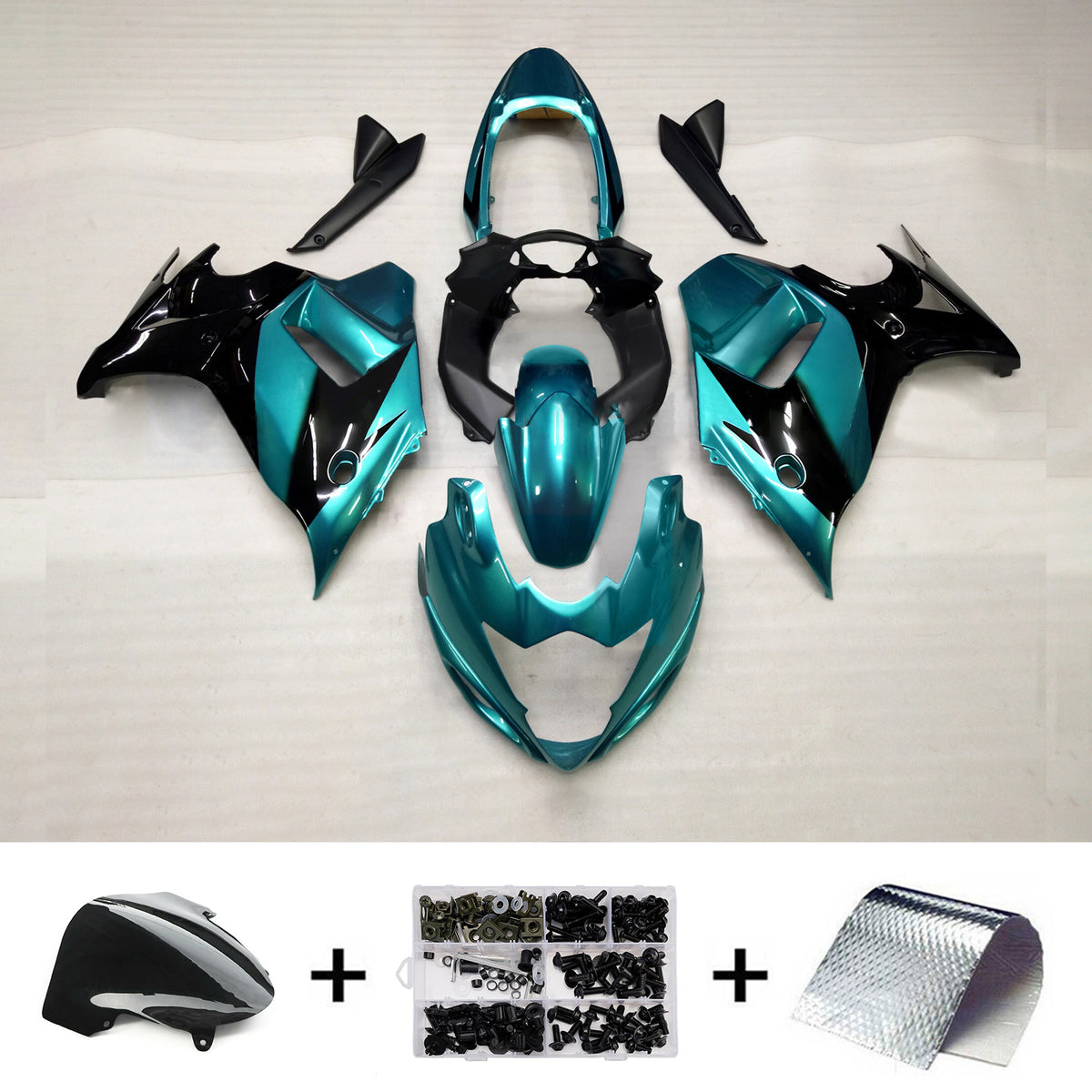 Amotopart 2008-2013 Suzuki Katana GSX650F Blue Black Gray Fairing Kit