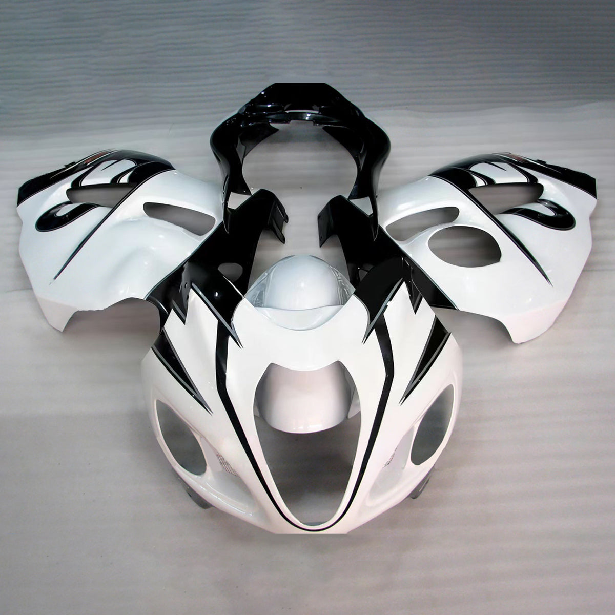 Amotopart 1999-2007 Suzuki Hayabusa GSX1300R Kit de carénage noir blanc gris