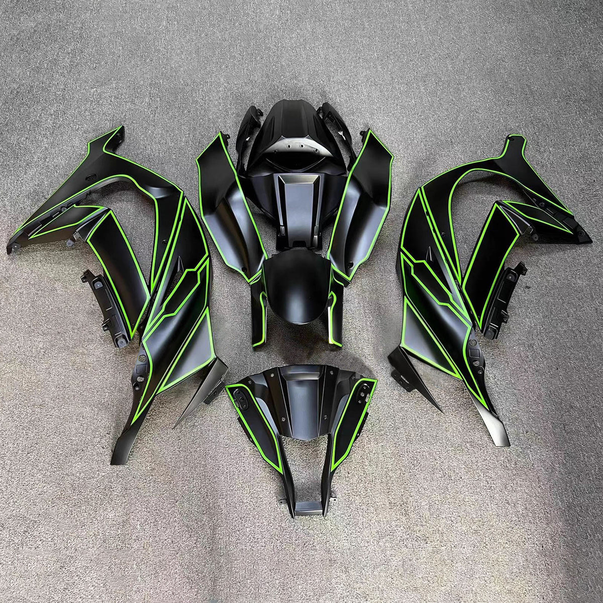 Amotopart 2016-2020 Kawasaki ZX-10R zwart grijs groen kuipset