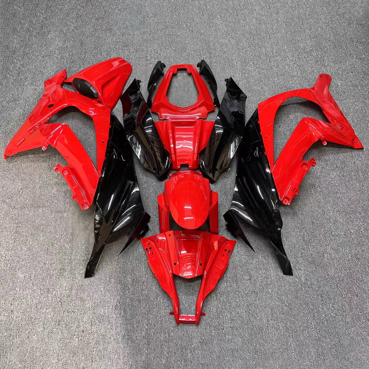 Kit carena Amotopart 2016-2020 Kawasaki ZX-10R rosso nero