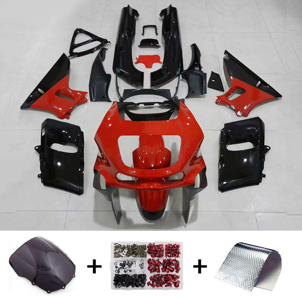 Amotopart 1993–2007 1998–2003 Kawasaki ZZR400 ZZR600 Rot Grau Schwarz Verkleidungsset