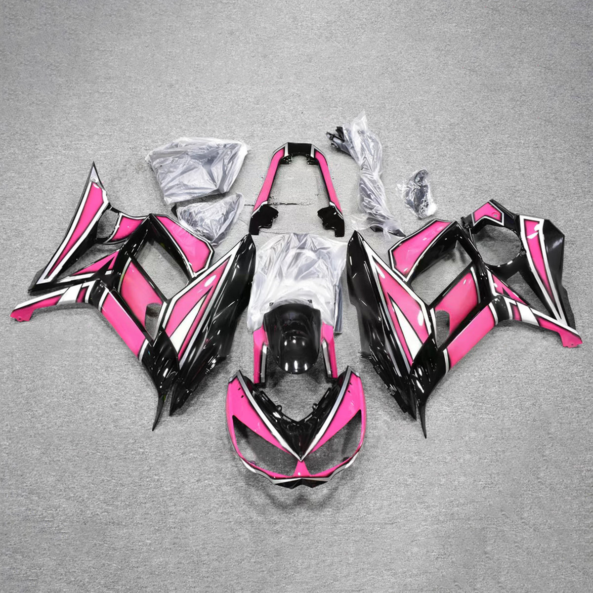 Amotopart 2010-2015 Kawasaki Z1000SX Pink Black White Fairing Kit