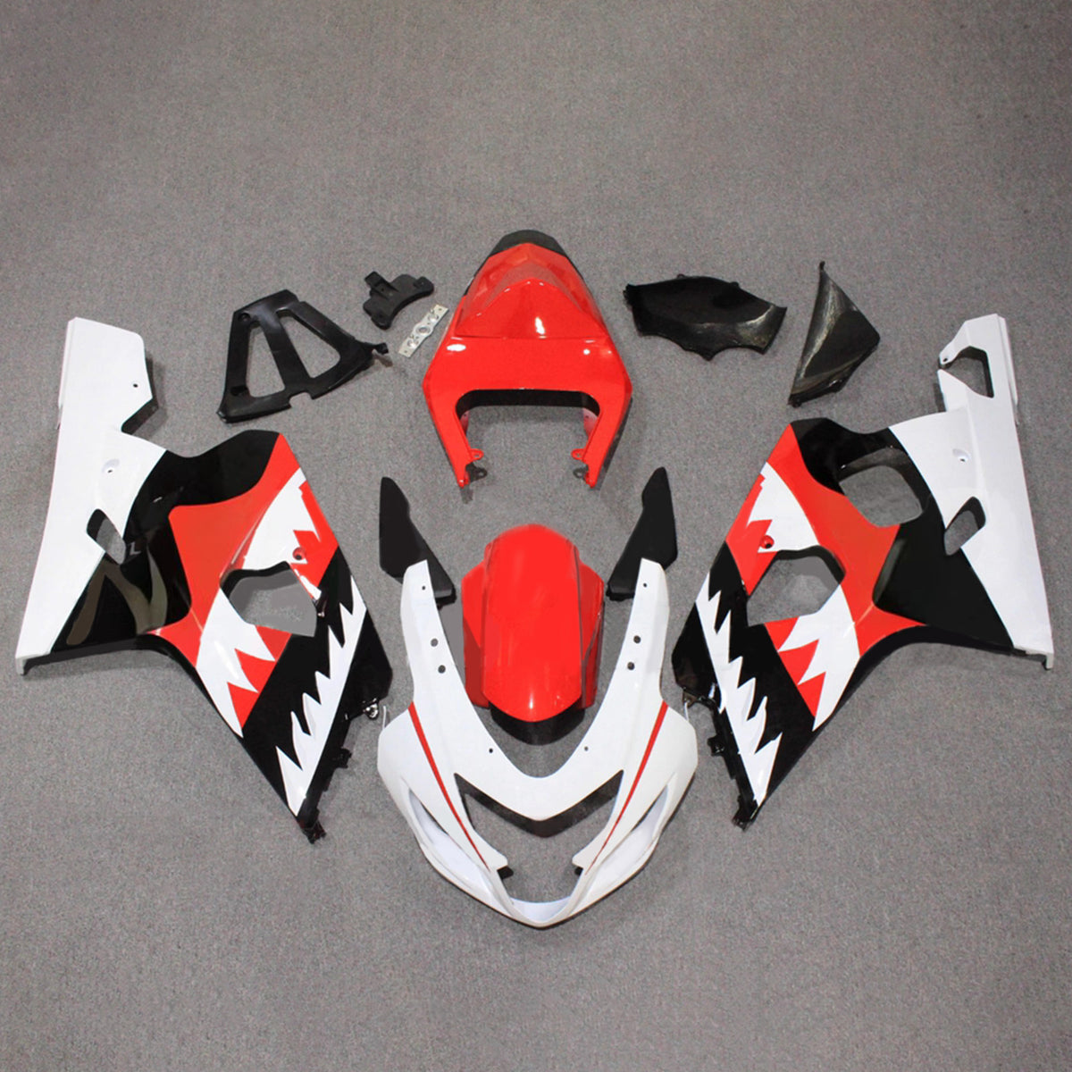 Amotopart 2004-2005 Suzuki GSX-R600 750 K4 Black Red White Fairing Kit