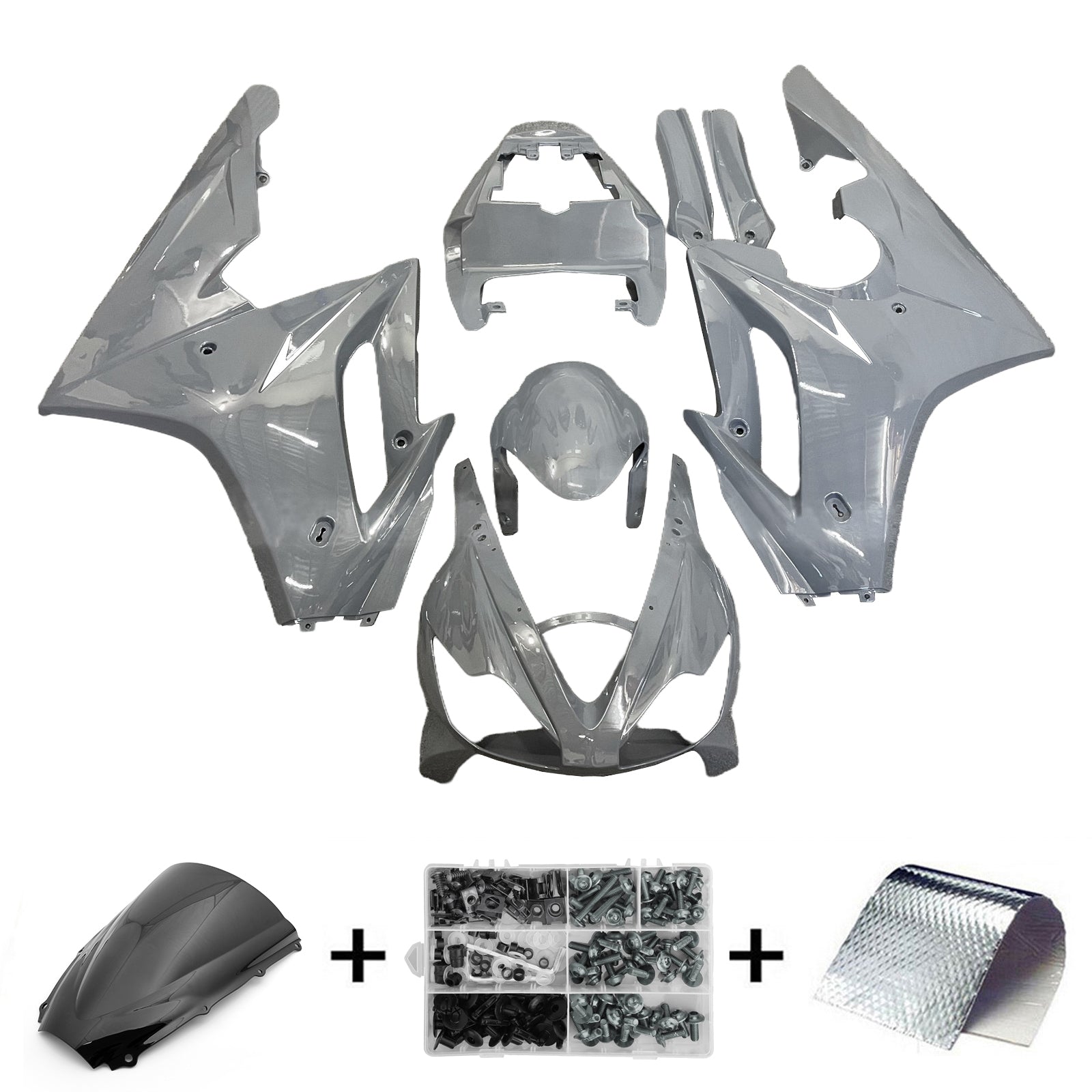 Amotopart 2006-2008 Triumph Daytona 675 Kit de carenagem cinza brilhante