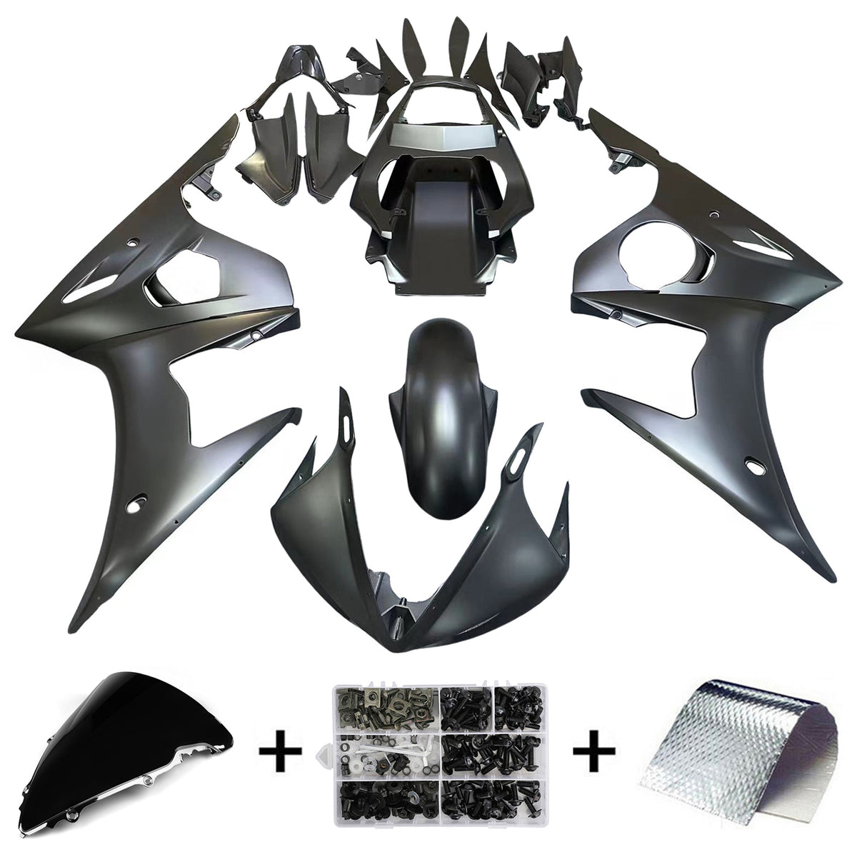 Amotopart 2005 Yamaha YZF-R6 White Gray Black Fairing Kit