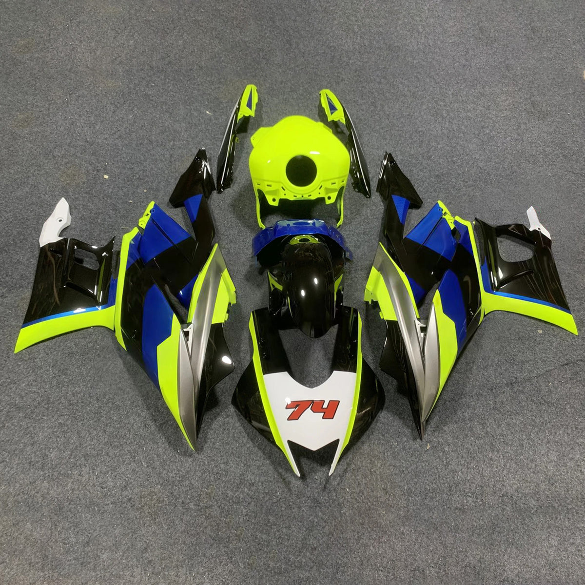 Amotopart 2019-2021 Yamaha YZF-R3 R25 Black Grey Fairing Kit