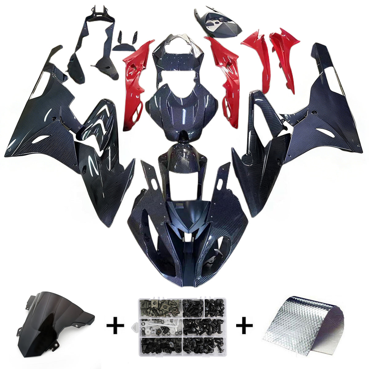 Amotopart 2017-2018 BMW S1000RR Black Fairing Kit