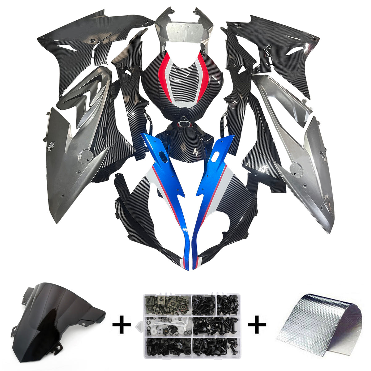 Kit de carenagem com padrão de fibra de carbono Amotopart 2017-2018 BMW S1000RR