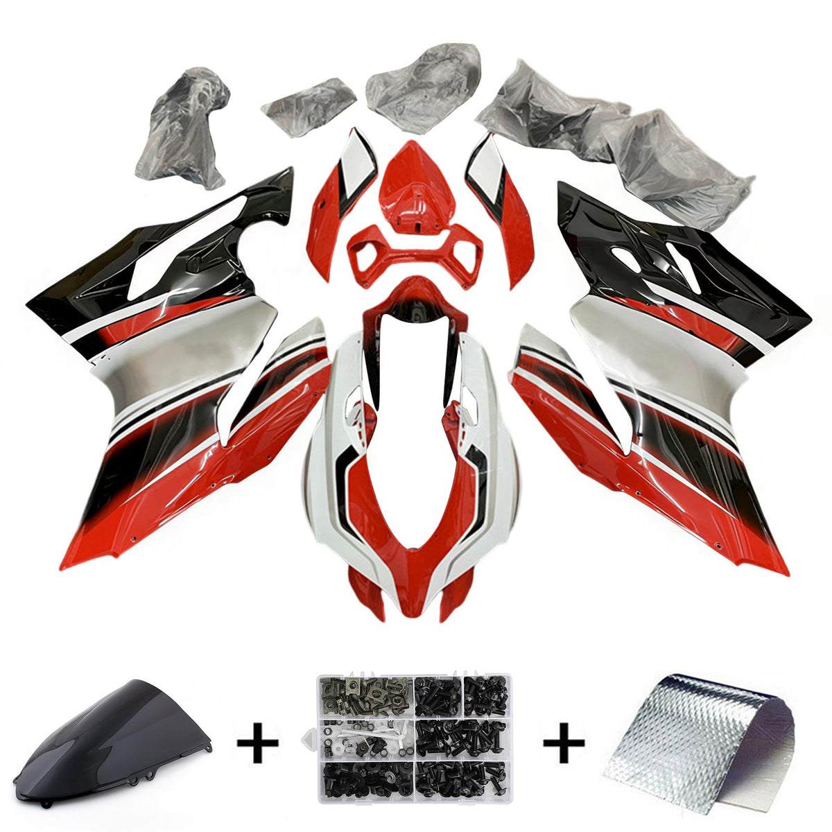 Amotopart 2012-2015 Ducati 899 Red Black Fairing Kit