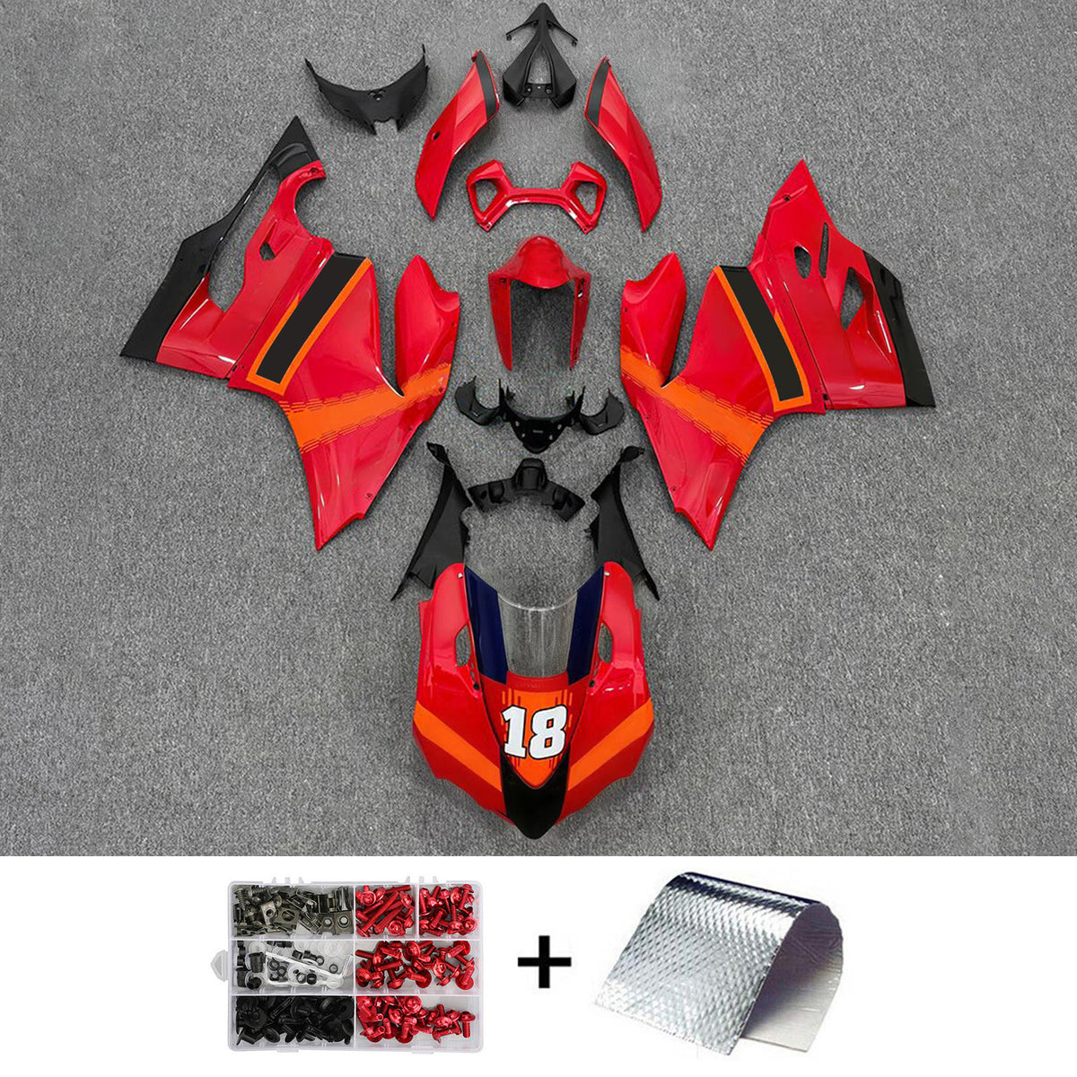 Amotopart 2012-2015 Ducati 899 Red Fairing Kit